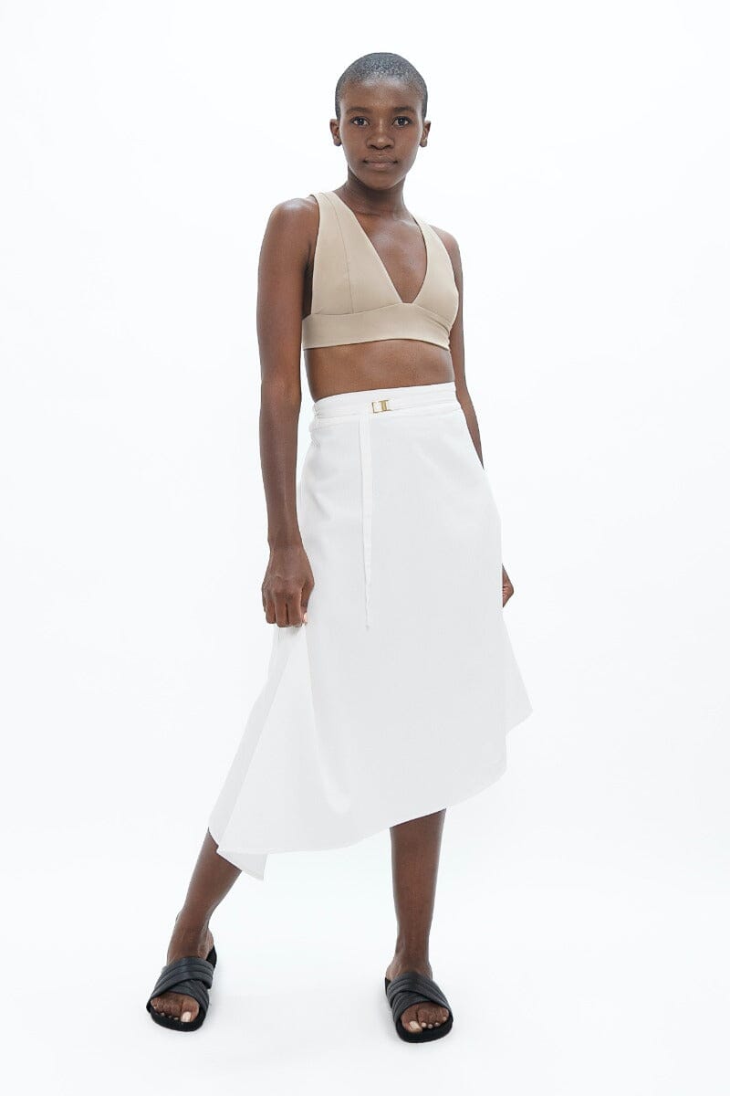 Mallorca Midi Skirt - White Dove