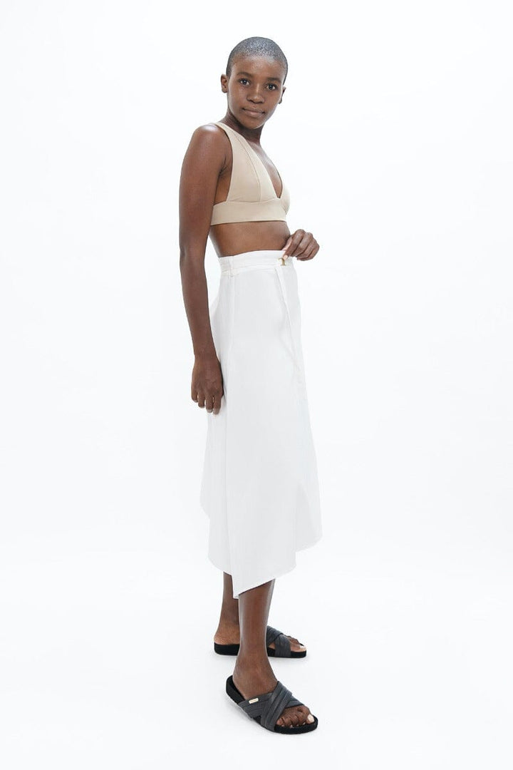 Mallorca Midi Skirt - White Dove