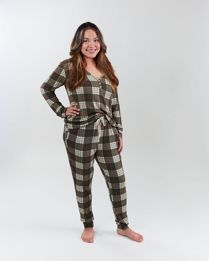 Mama Henley Top - Winter Plaid - Pajamas