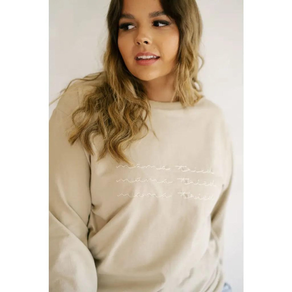 Mama Tried Crewneck Chainstitch Embroidered Sweatshirt for Adults - Crewneck Sweatshirt