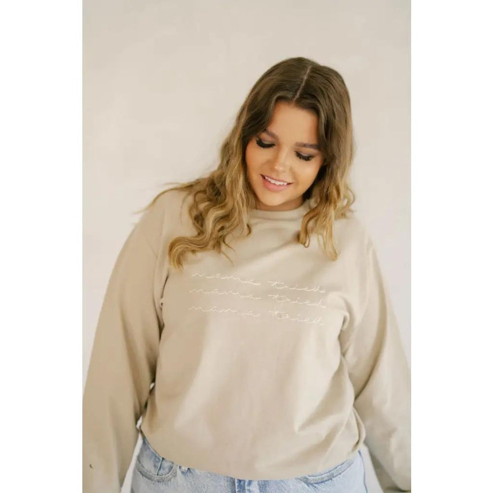 Mama Tried Crewneck Chainstitch Embroidered Sweatshirt for Adults - Crewneck Sweatshirt