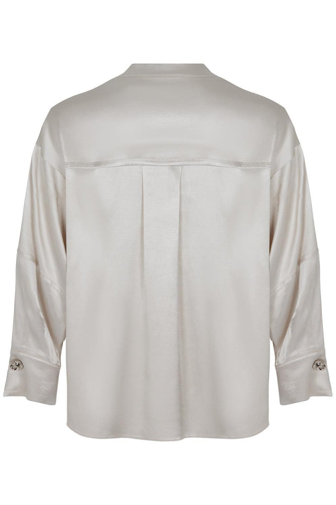 Mandarin Collar Shirt - Gray - Collared Shirt