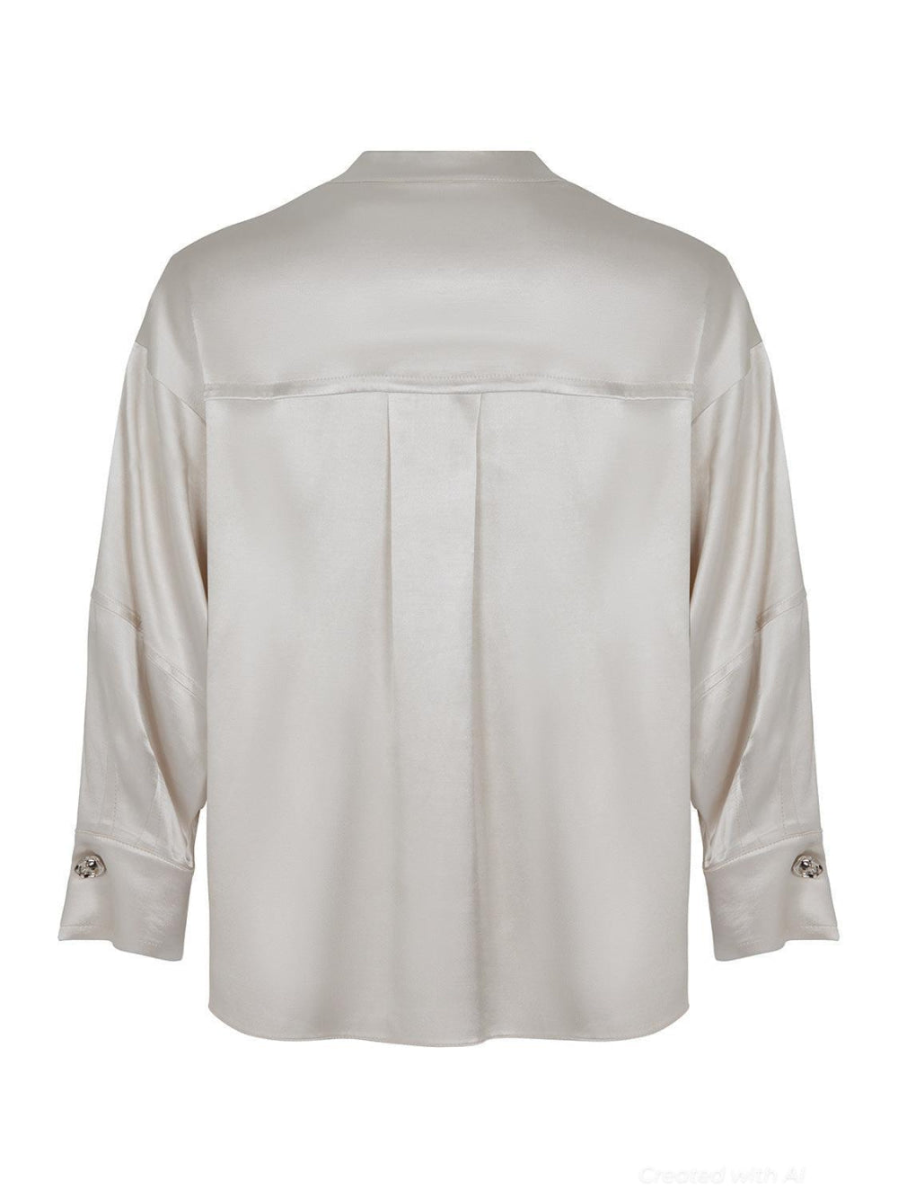 Mandarin Collar Shirt - Gray - Collared Shirt