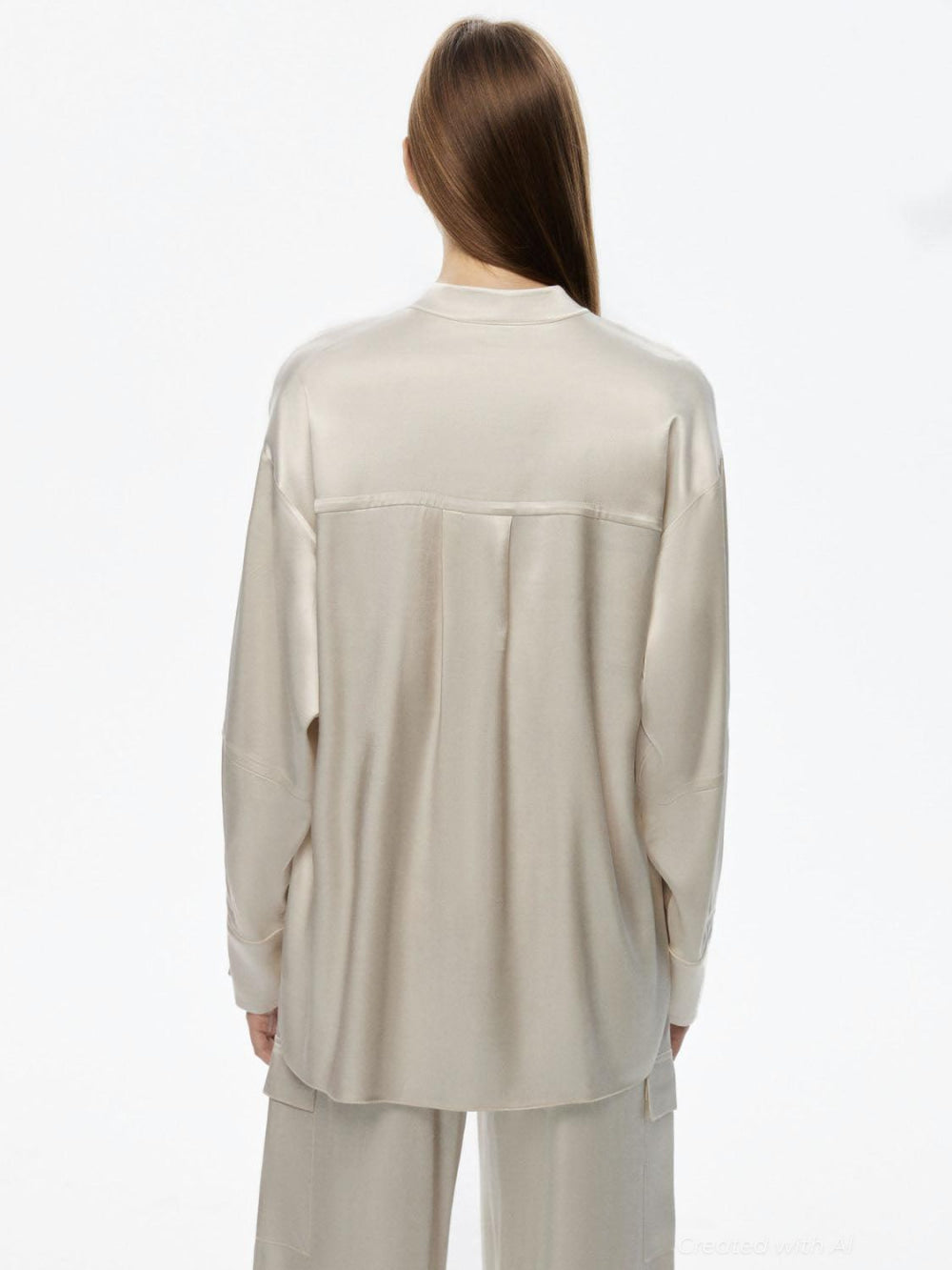 Mandarin Collar Shirt - Gray - Collared Shirt