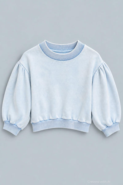 Mandi Cropped Sweatshirt - Blue - Crewneck Sweatshirt