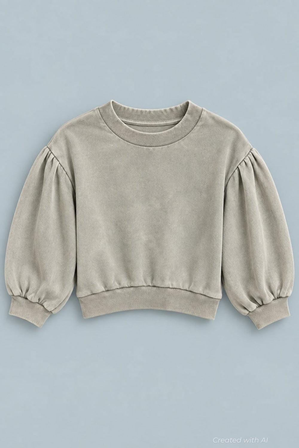 Mandi Cropped Sweatshirt - Tan - Crewneck Sweatshirt