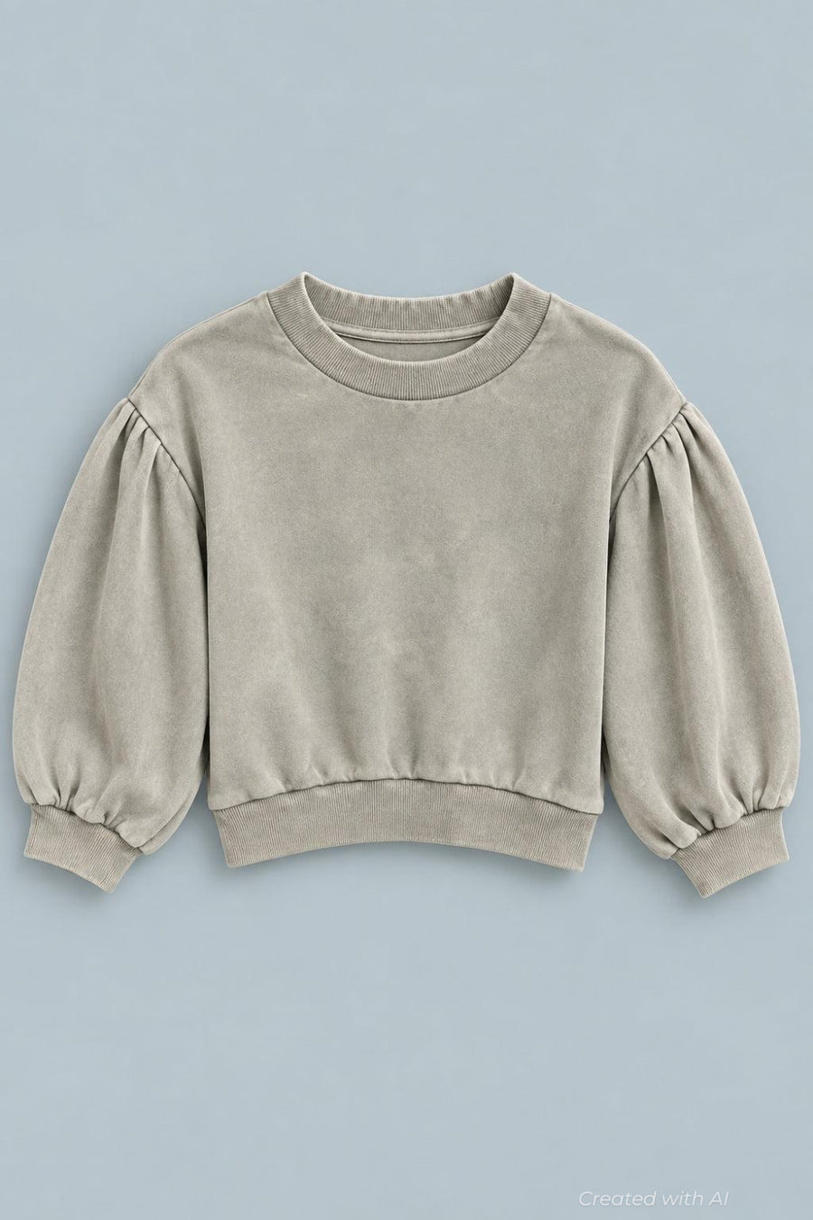 Mandi Cropped Sweatshirt - Tan - Crewneck Sweatshirt