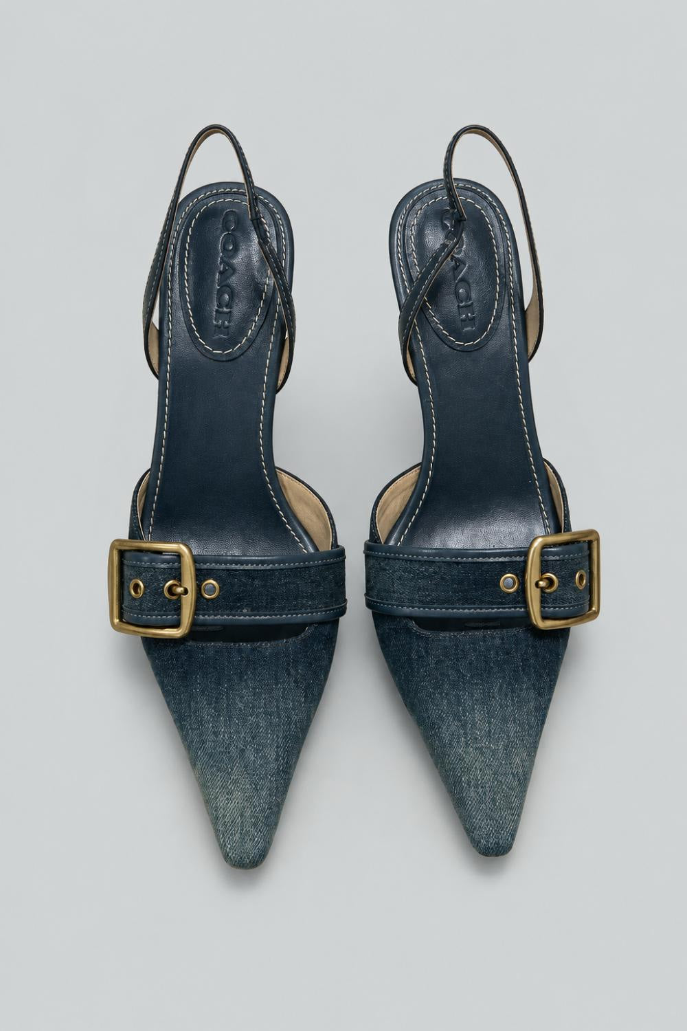 Margot Loved Denim Slingback Heels - Dark Indigo - 8 - Slingback