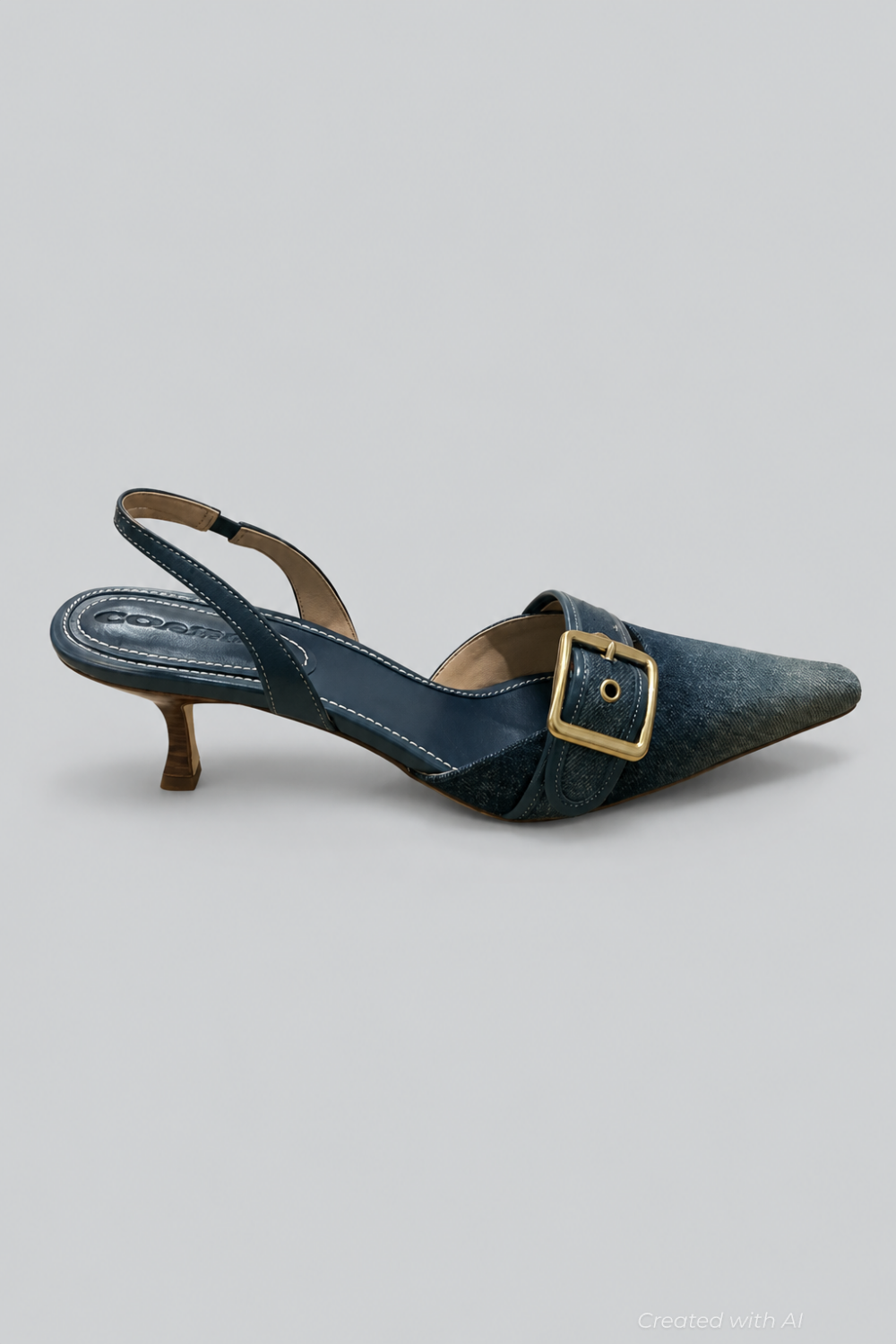 Margot Loved Denim Slingback Heels - Dark Indigo - 8 - Slingback