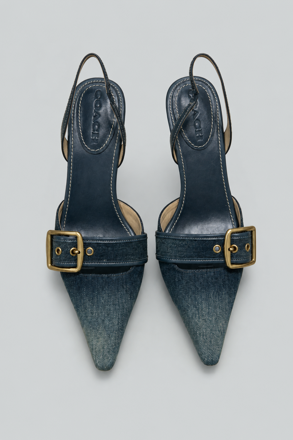 Margot Loved Denim Slingback Heels - Dark Indigo - 8 - Slingback