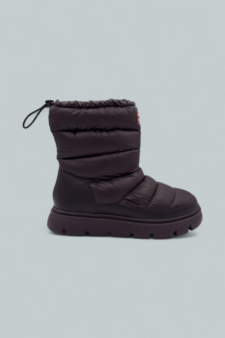 Maribel Lug Sole Insulated Waterproof Snow Booties - Dark Purple - 8 - Boots