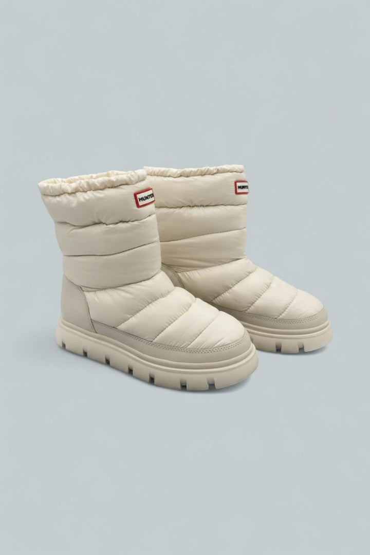 Maribel Lug Sole Insulated Waterproof Snow Booties - Ivory - 9 - Boots
