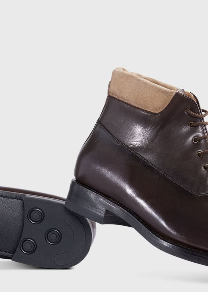 Matteo Lace Up Boot - Dark Brown - Boots