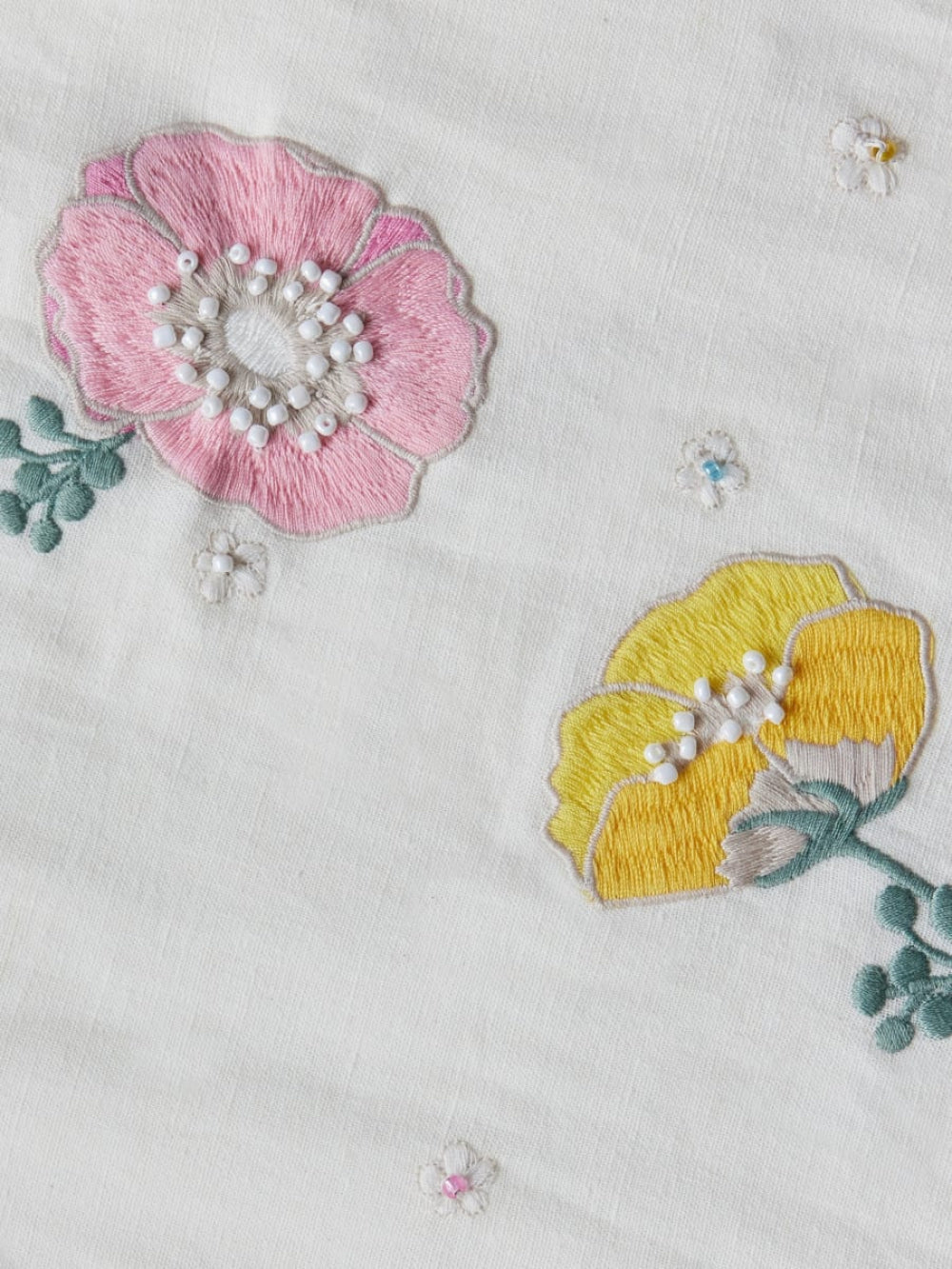 Maureen Beaded Embroidered Mini Skirt - Ivory/Pastel Multi Floral Embroidery & Beading - FINAL SALE - Skirt