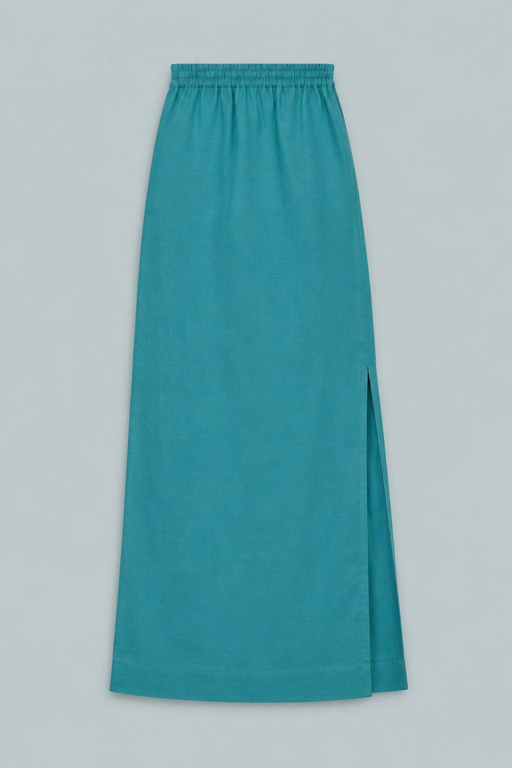 Maxi Skirt With Slits - Teal - Skirt