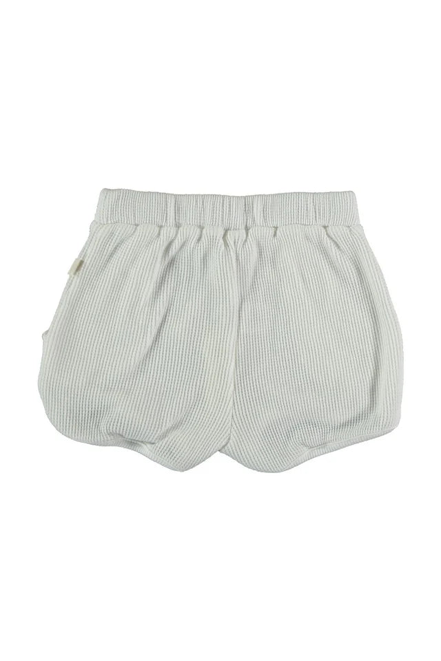 Organic Waffle Shorts - White
