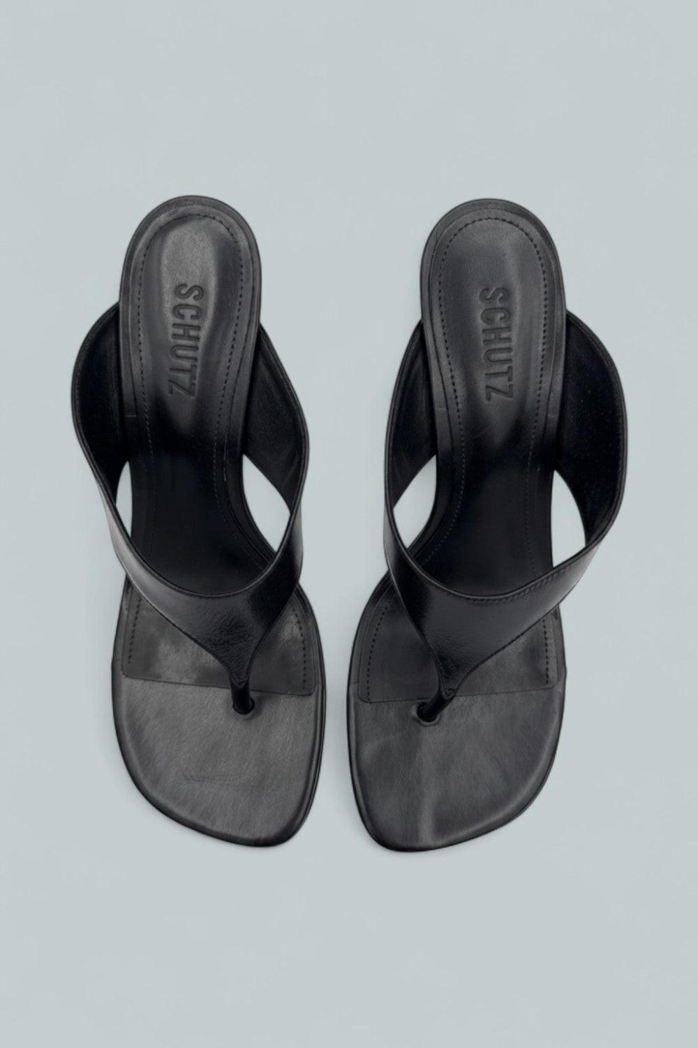 Maya Leather Sandals - Black Leather - 8.5 - Sandals