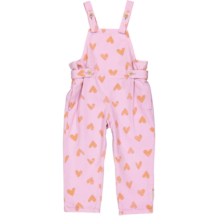 Baby Jumpsuit - Lavender w/ Orange Hearts Allover