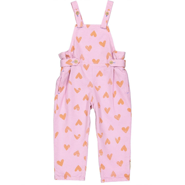 Baby Jumpsuit - Lavender w/ Orange Hearts Allover Pants Piupiuchick 