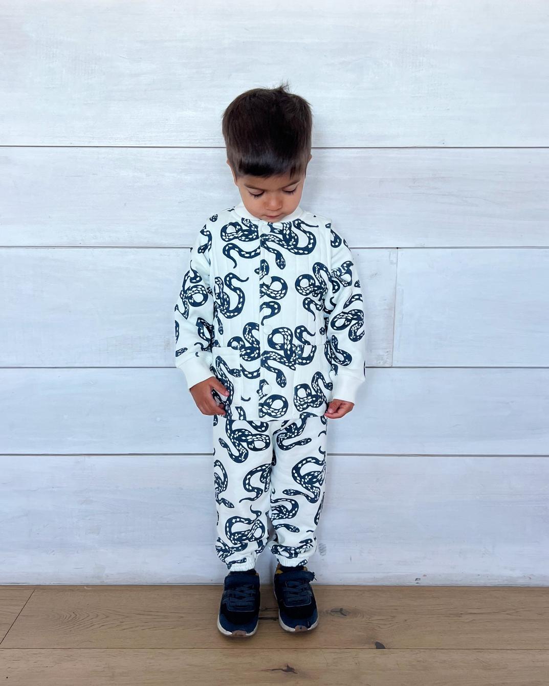 Quilted Vest - Snake | Denim