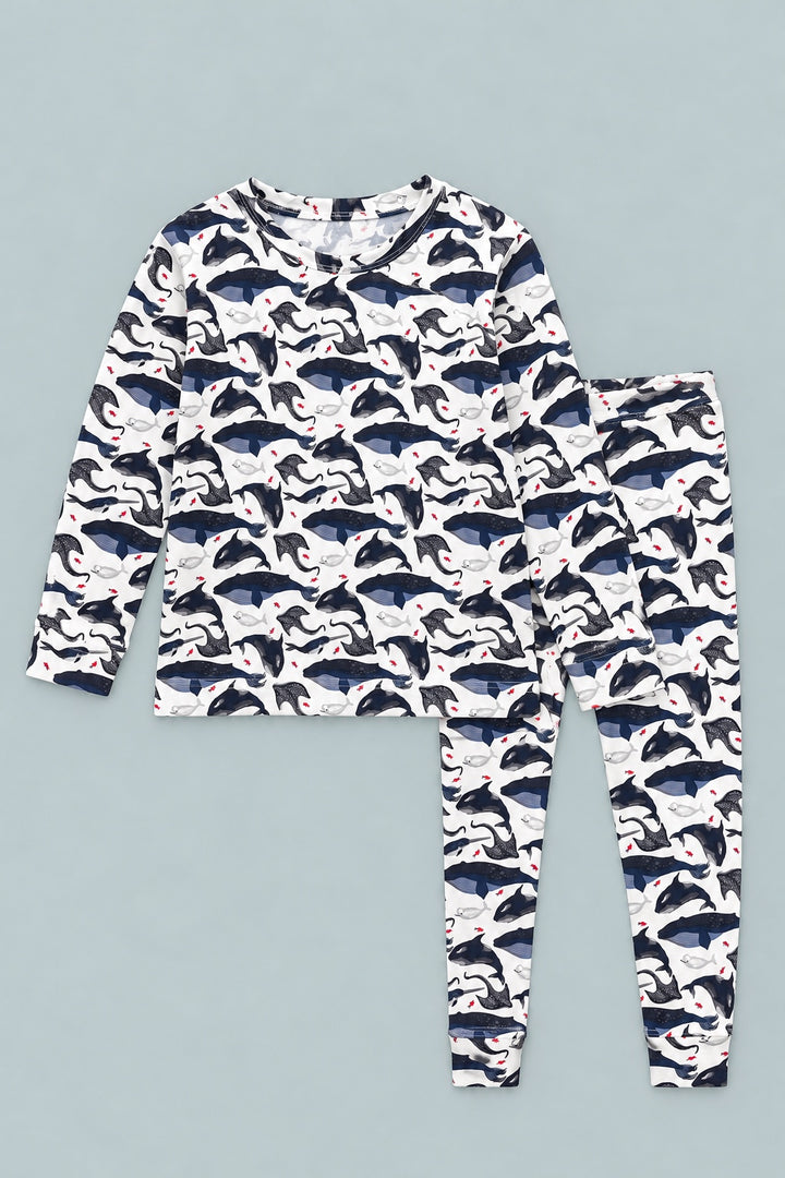 Deep Sea Creatures Whale Big Kid Pajama - A Whale Of A Tale