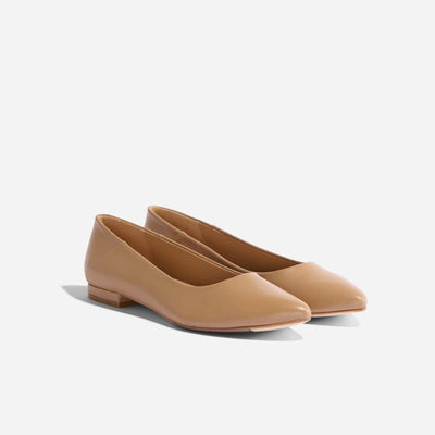 Fina Pointed Toe Flat - Almond