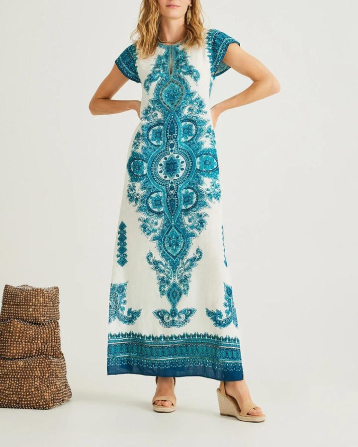 Medallion Dress - Blue - Dresses
