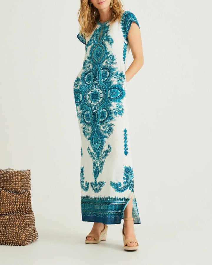 Medallion Dress - Blue - Dresses