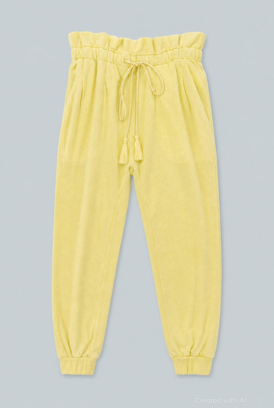 Meghan Paperbag Sweatpants - Yellow - Sweatpant
