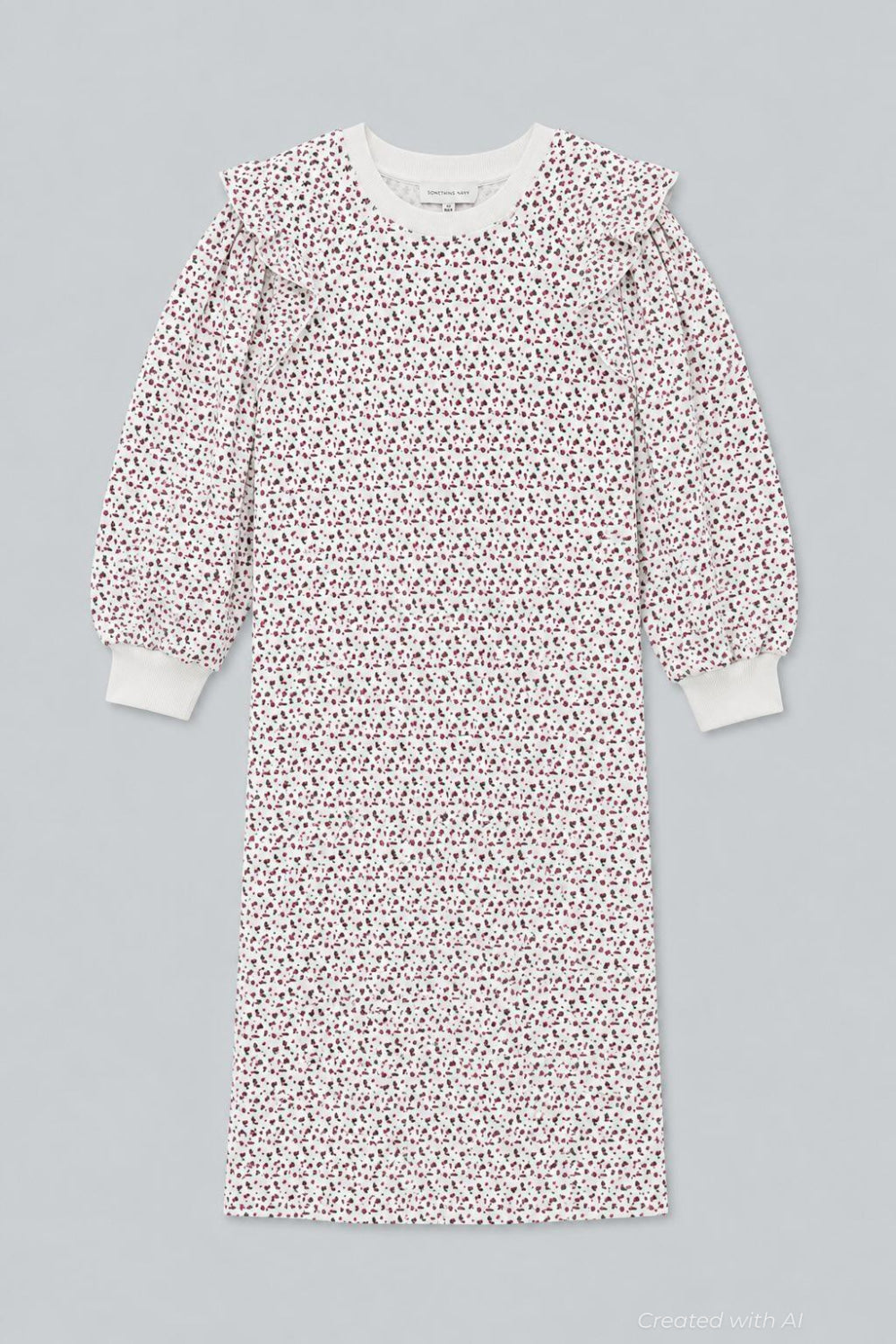 Meghan Ruffle Sweatshirt Dress - White - Dresses