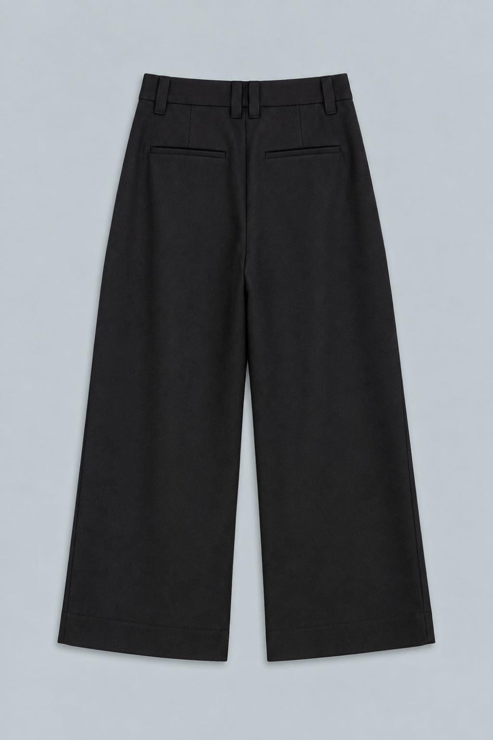 Melange High Waisted Wide Leg Pants - Black - Pants