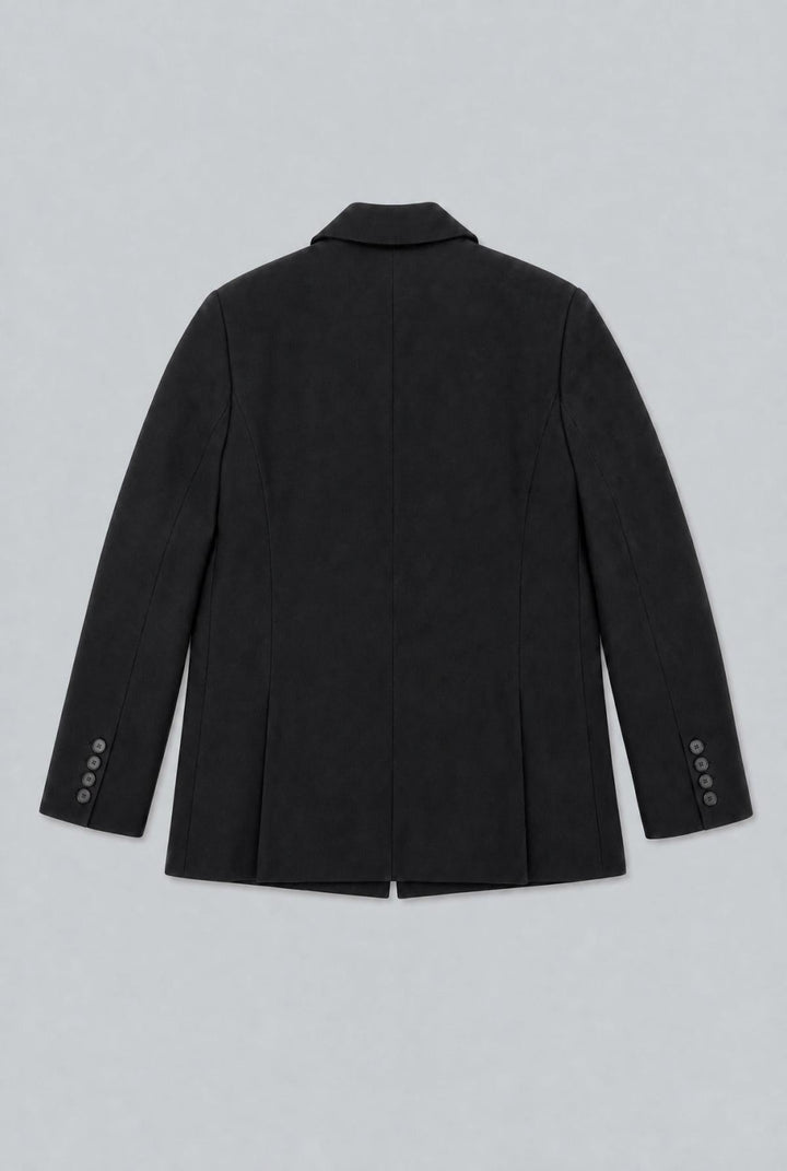 Melange Oversized Blazer - Black - Blazer