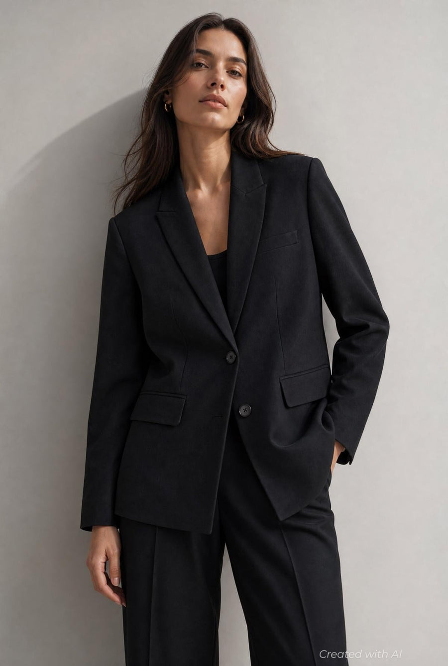 Melange Oversized Blazer - Black - Blazer