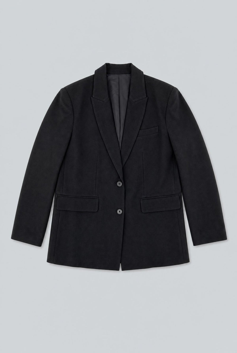 Melange Oversized Blazer - Black - Blazer