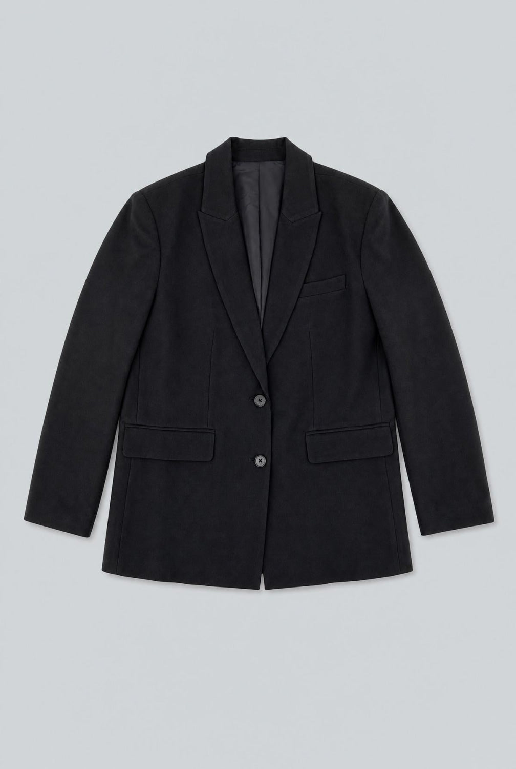 Melange Oversized Blazer - Black - Blazer