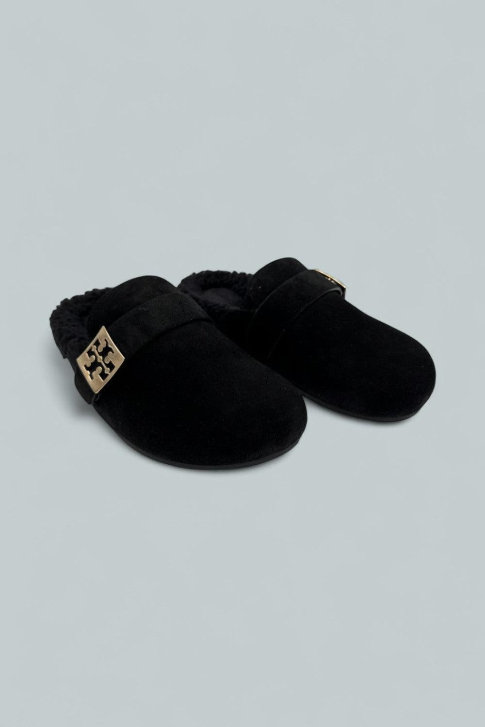 Mellow Shearling Mules - Perfect Black - 7.5 - Mules