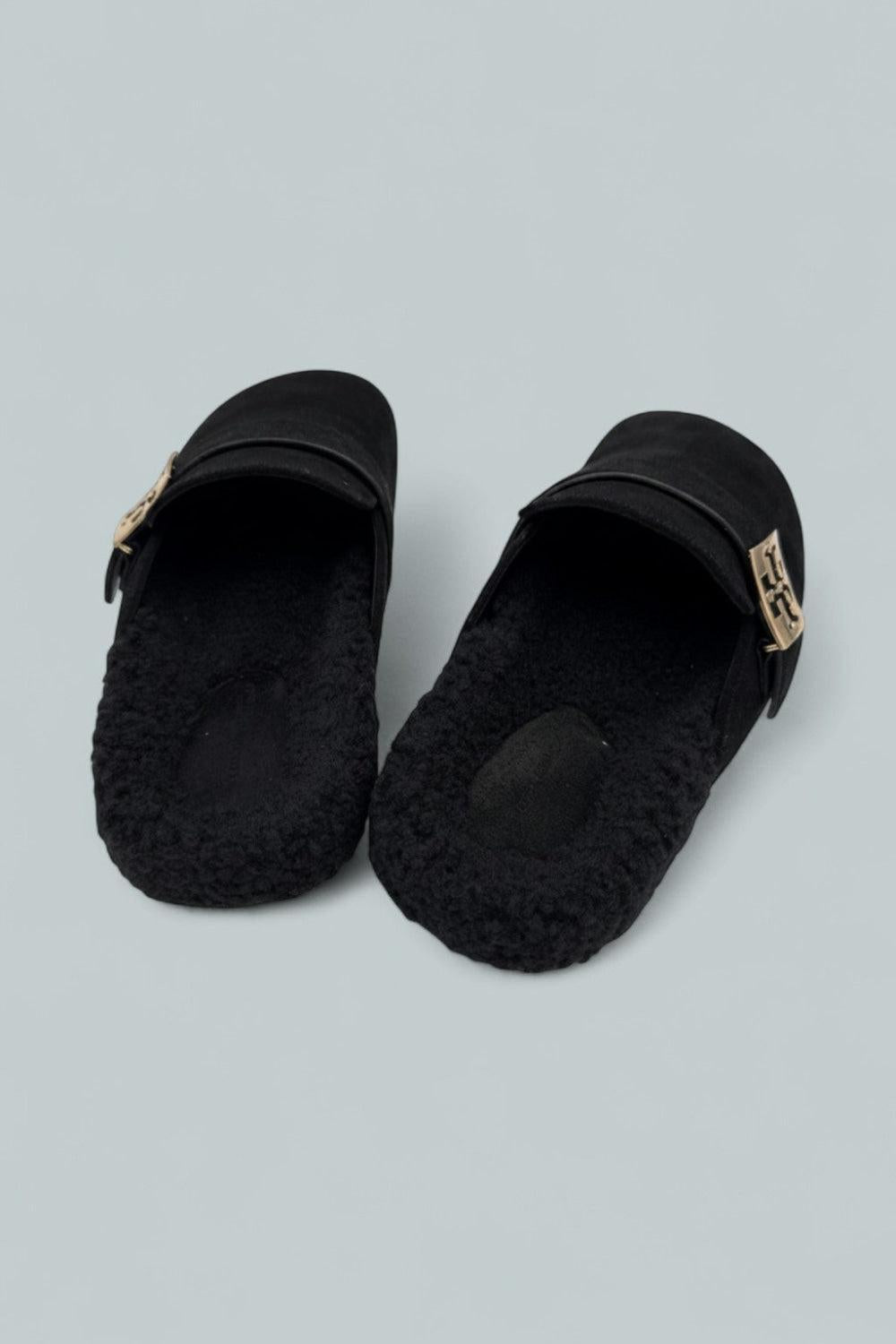 Mellow Shearling Mules - Perfect Black - 7.5 - Mules