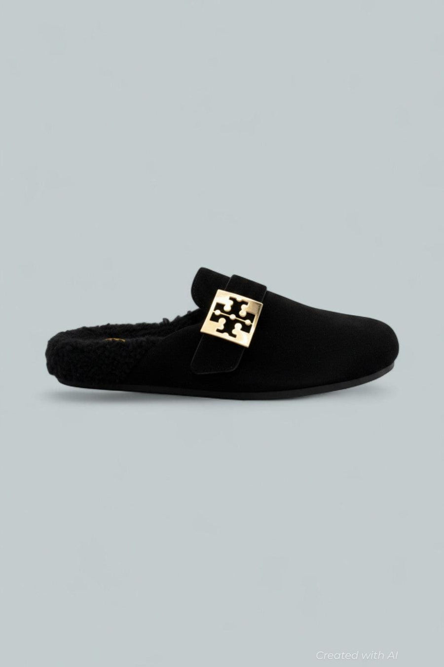 Mellow Shearling Mules - Perfect Black - 7.5 - Mules