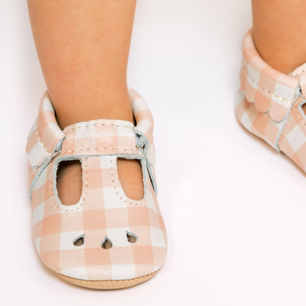 Melon Gingham Mary Jane Baby Shoe - ’Flats - Baby Kids Adult All’
