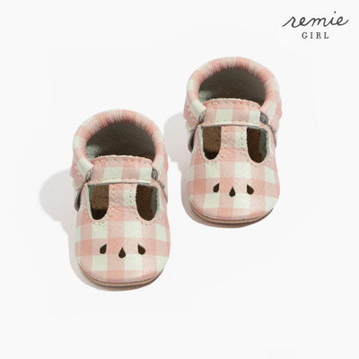 Melon Gingham Mary Jane Baby Shoe - ’Flats - Baby Kids Adult All’