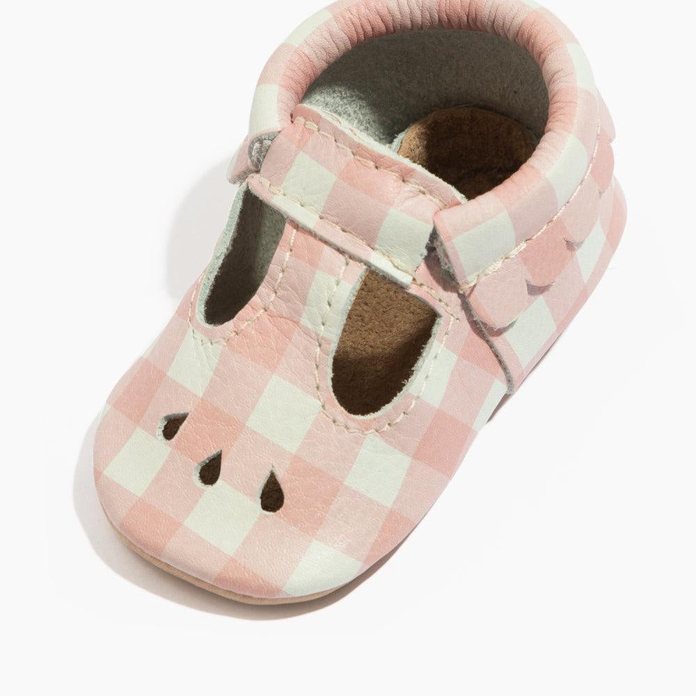 Melon Gingham Mary Jane Baby Shoe - ’Flats - Baby Kids Adult All’