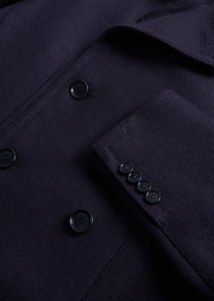 Melton Cashmere Short Outer Jacket - Midnight - Jacket