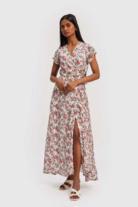 Maxi Wrap Dress - Rose Hues