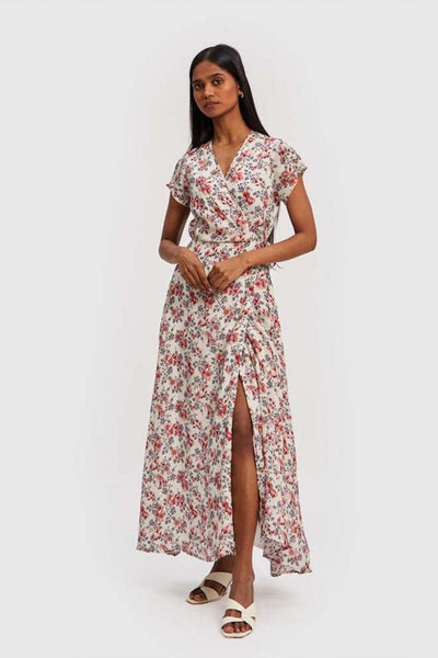 Maxi Wrap Dress - Rose Hues