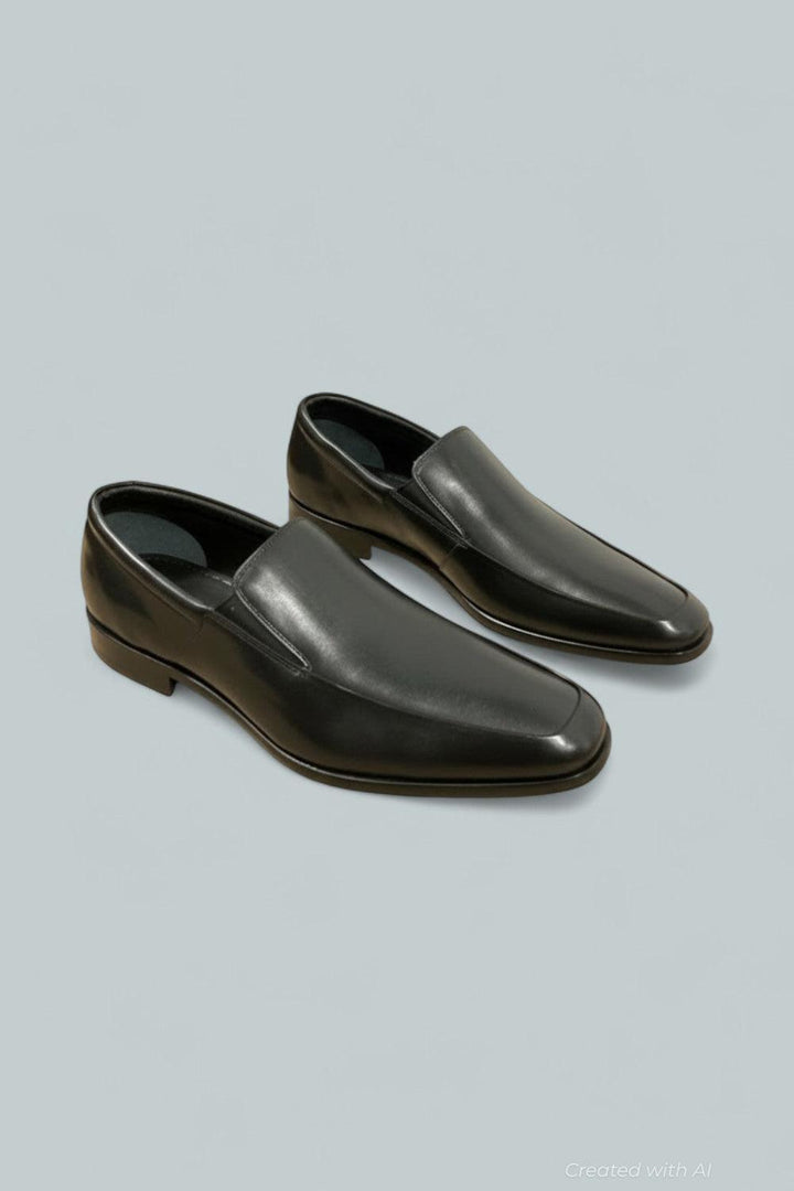 Men’s Albany Slip On Apron Toe Dress Shoes - Black - Loafers