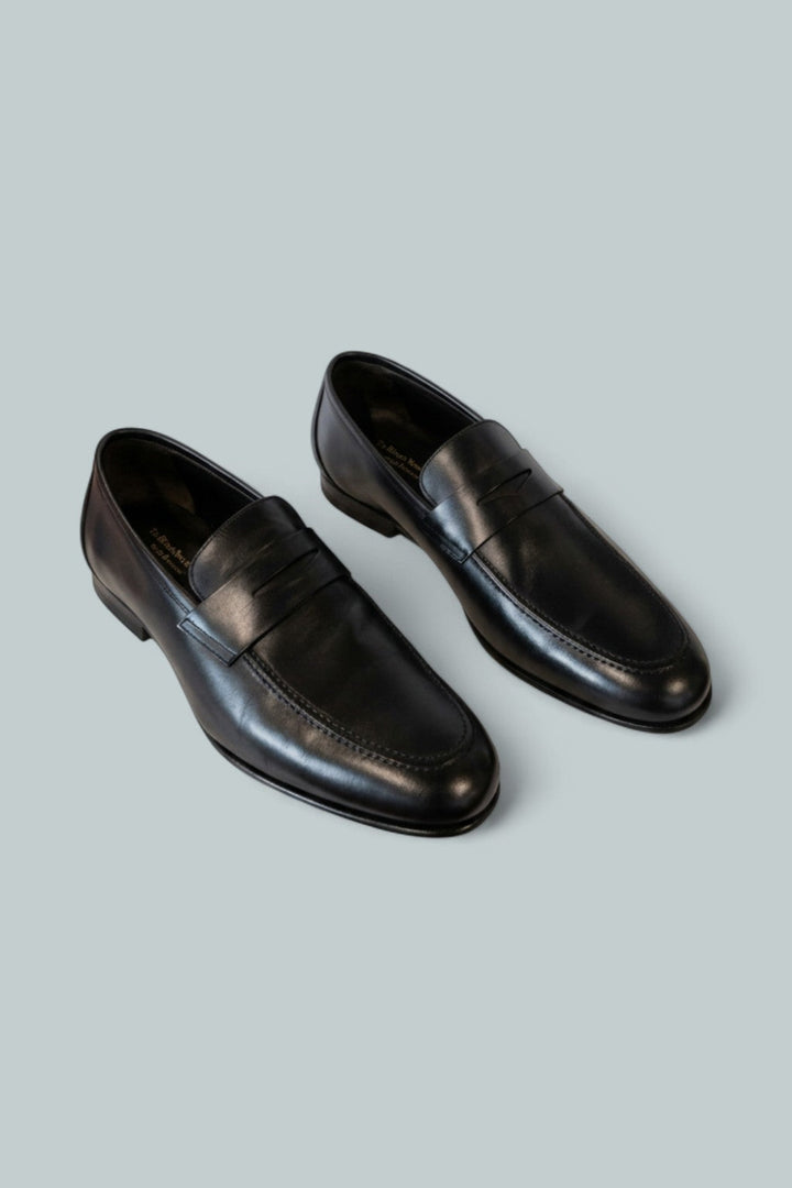 Men’s Aldrin Leather Penny Loafers - Black - Loafers