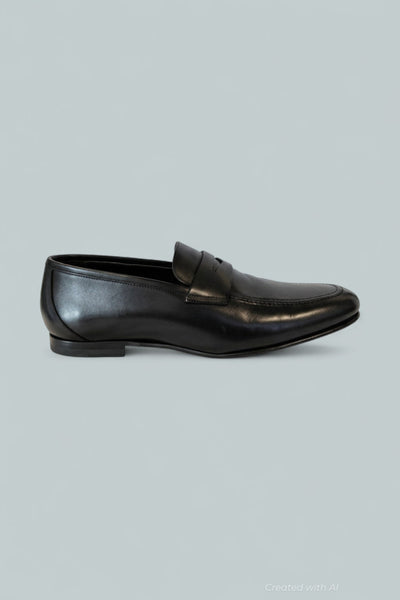 Men’s Aldrin Leather Penny Loafers - Black - Loafers