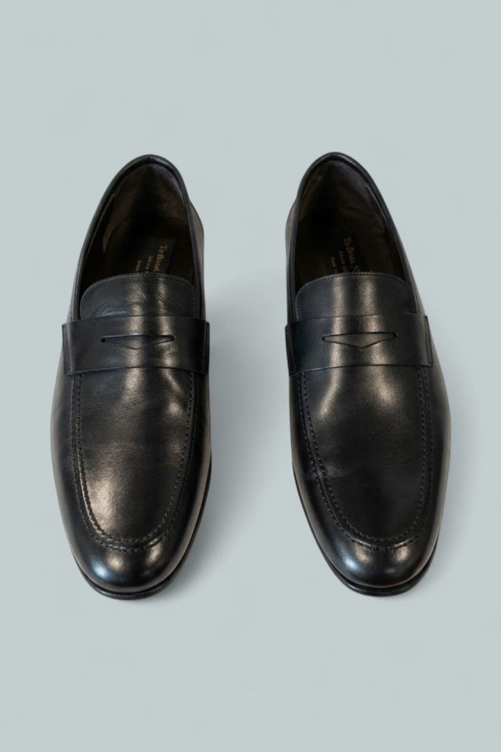 Men’s Aldrin Leather Penny Loafers - Black - Loafers