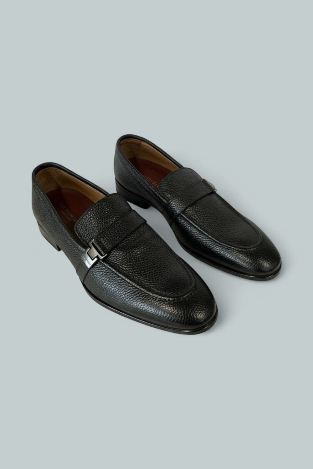 Men’s Arlo Slip On Buckle Loafers - Black Tumb - 10.5 - Loafers