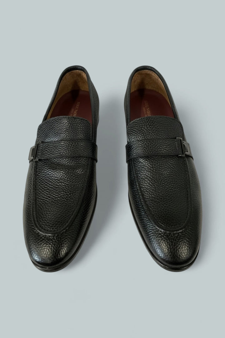 Men’s Arlo Slip On Buckle Loafers - Black Tumb - 10.5 - Loafers
